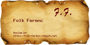 Folk Ferenc névjegykártya