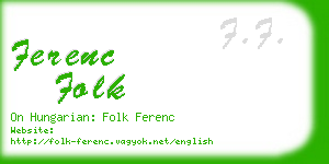 ferenc folk business card